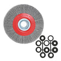 8in Bench Wire Wheel Brush for Bench Grinder Coarse Crimped Steel Wire 0.012" with 1/2" 5/8" 3/4" 7/8" 1"(5sets) Spacer Arbors - 1pack - style: 8in 1pcs