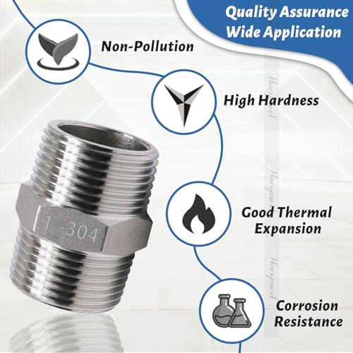 1 Nipple, 1 NPT Nipple, 304 Stainless Steel pipe fittings M/M - size: NPT1