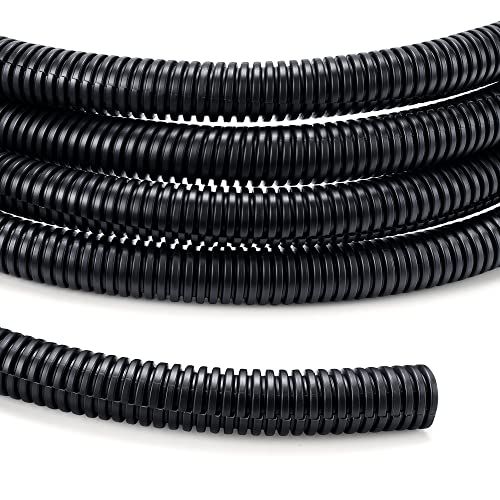 Wire Loom Tubing 1/4’’- 6.6 ft 3/8’’- 6.6 ft 1/2’’- 6.6ft, Black - color: Black, size: 1/4"-6.6ft 3/8”-6.6ft 1/2”-6.6ft