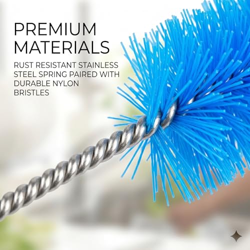 Flexible Drain Clog Remover Brush Single Head Extended Reach Cleaning Tool for Bathroom Kitchen and Sink Drains Blue - color: Blue, size: Medium