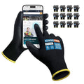 KAYGO Safety Work Gloves, PU Coated, 2-Finger Touchscreen, KG11P - color: Black (Touch Screen), size: Large