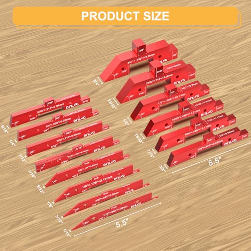 Router Table Setup Bars, 14 pcs Aluminumset Setup Blocks Woodworking, Set Up Blocks for Woodworking, Setup Blocks Gage Blocks for Router Table Saw and Angle Measure Set Up - style: Multifunctional