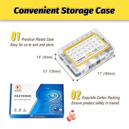KADRICK 860PCS Metric Screws Assortment Kit,M6 M5 M4 M3 Hex Socket Head Cap - size: M3-M6 860Pcs