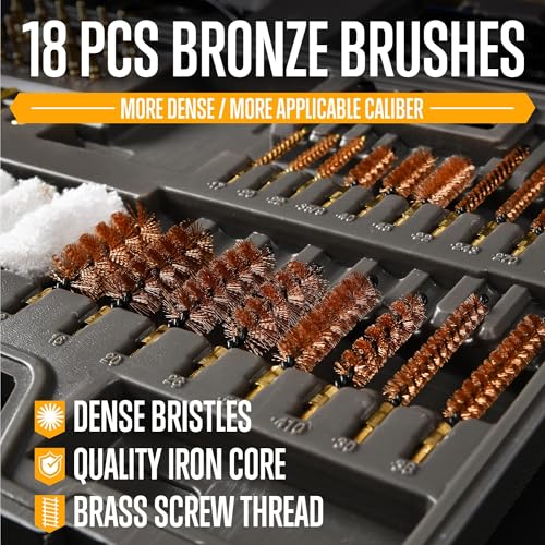 GLORYFIRE Elite Universal Gun Cleaning Kit with Reinforced Rods - size: 58PCS