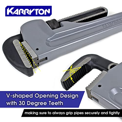 36 Inch Aluminum Pipe Wrench, 6-1/4"/158mm Adjustable Cr-Mo Jaw Opening Heavy Duty Aluminum Straight Handle Plumbing Wrenches, Perfect Plumbers Tool Exceed GGG Standard (36-INCH) - size: 36-IN, style: Straight