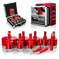 Tile Hole Saw Kit, 11Pcs Vacuum Brazed Diamond Hole Saw Kit (1/4"-2-1/2") - size: 6/8/10/20/25/28/32/35/45/50/65MM