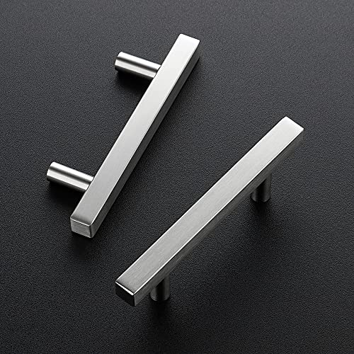 Ravinte Square Cabinet Handles, 15 Pack, 3" Hole Centers, Brushed Nickel - color: Brushed Nickel, size: 3 inch hole center
