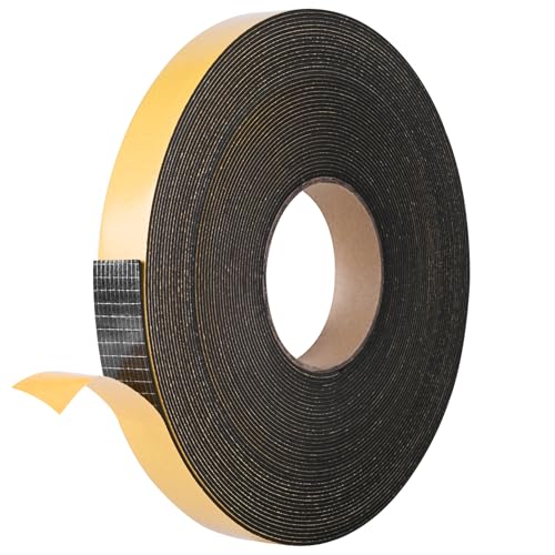 Self Adhesive Foam Tape Weatherstrip 1in x 1/16in x 66Ft High Density Foam Insulation Strips Foam Seal Weather Stripping with Strong Adhesive for Door and Window Sound Isolation Soundproofing - size: 1in x 1/16in x 66Ft
