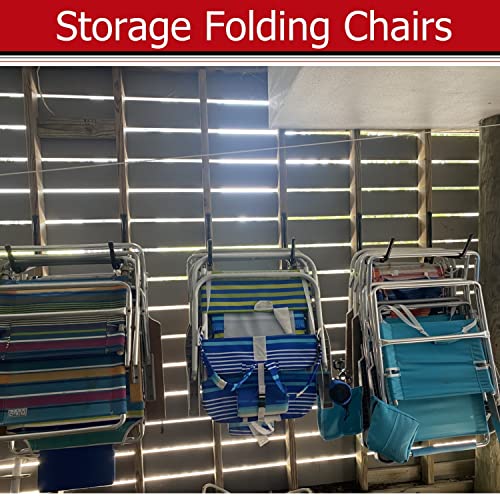 Heavy Duty Garage Storage Hooks, 12.4 Inch Ladder Storage Hanger, Wall Mount Utility Hook for Outdoor Indoor Organizer Folding Chairs, Bike, Tools, Water Pipes - size: 9.8inch x 12.7inch