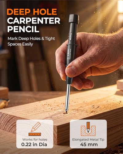 Nicpro Carpenter Pencils with Sharpener & Sleeve, 2Pack Construction Pencil - size: 2 Pack