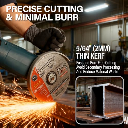 HAUTMEC 10 Pack Cut Off Wheels 9" x 5/64" x 7/8", Expert Metal Cutting Discs for Angle Grinder, Premium Aluminium Oxide Abrasive for Aggressive Cutting Metals & Steel, MPA Certified - HTACH25044 - size: 9" x 5/64" x 7/8" (10 pcs)
