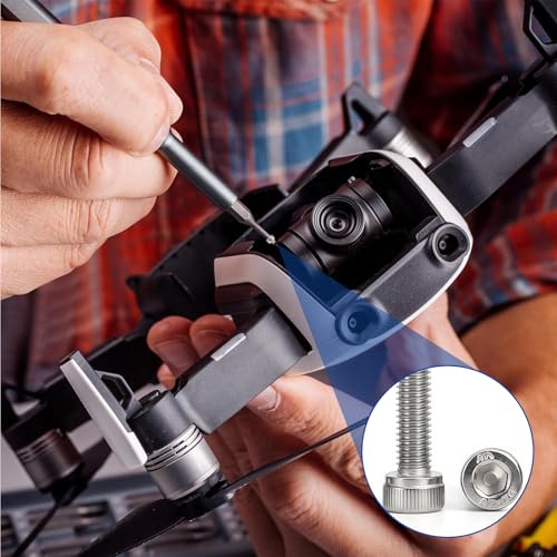1020Pcs M2 304 Stainless Steel Hex Socket Cap Bolt & Nut Set - size: M2x4/6/8/12/10/16/20-1020Pcs