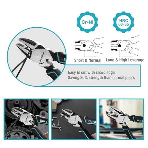 DURATECH 8-Piece Pliers Set with Rolling Pouch, Cr-V/Cr-Ni Construction