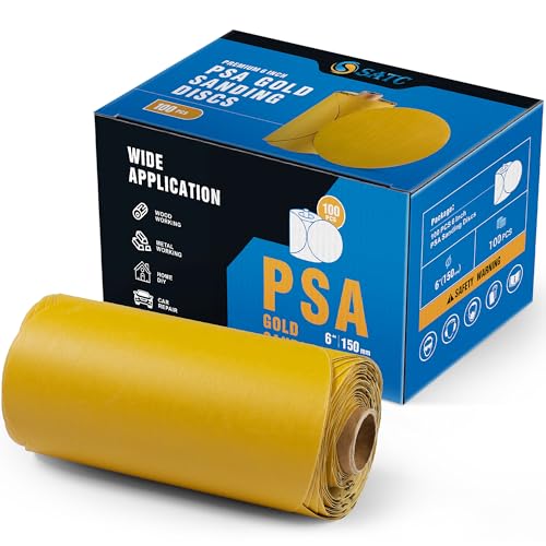 S SATC PSA Discs 6 Inch Sanding Disc 100 PCS Sanding Discs Self Stick 600 Grit Premium Aluminum Oxide Grain - style: 600 Grit