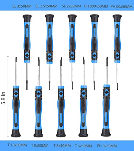 URASISTO 120-pieces Magnetic Screwdrivers Sets Includes Sockets, Slotted, Phillips, Hex, Torx and Precision Screwdriver Set Tools for Men, Repair Home