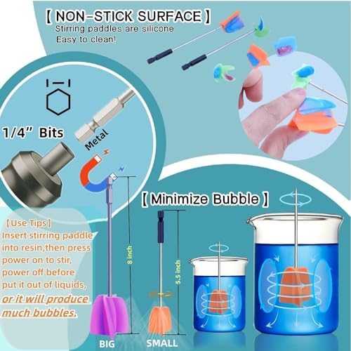 3 Sizes/6 Pack Paint Mixer,11.8 Inch, 1 Gallon Paint Mixer for Drill, Resin Mixer, Epoxy Mixer, Paint Stirrer for Drill, Drill Mixer Attachment, Epoxy Resin Mixer, Drill Paint Mixer