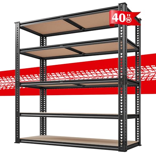 REIBII 40" W Storage Shelves Load 2500Lbs for Garage Pantry Closet Kitchen - size: 40"W x 19.7''D x 72''H