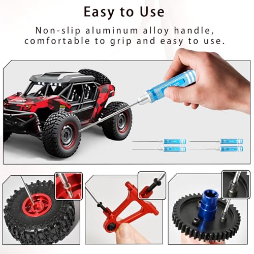 Hex Driver Set 1.5/2.0/2.5/3.0mm, RC Screwdriver Kit - color: Blue-2