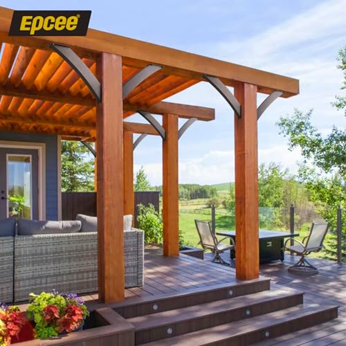 Heavy Duty 45 Degree Angle Support Bracket 4"×4" (Actual: 3.2"×3.2") Wood Beam Support Hardware Degree Post Bracket for Gazebos Pagola Porches 2Pcs - size: 4"×4"