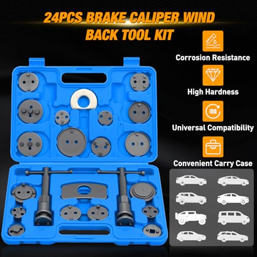 GOOACC 22pc Disc Brake Caliper Compression Tool Set w Hangers Gloves Blue - color: 22pc Brake Caliper+Gloves+Hangers Blue