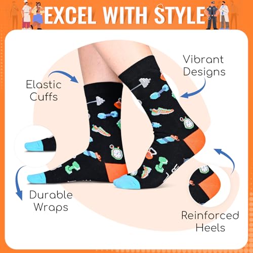 HAPPYPOP Funny Gifts for Women Men - Mechanic Graphic Designer Bus Driver Plumber Sock - color: Trust Me I'm a Personal Trainer