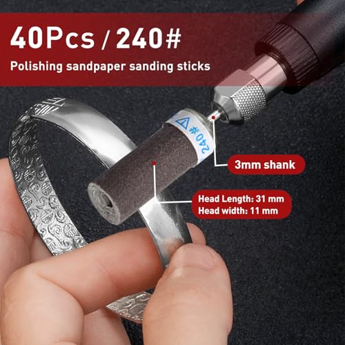 40 Pcs 240 Grit Sanding Drums for Rotary Dremel Tool - style: 240 Grit 40 Pcs