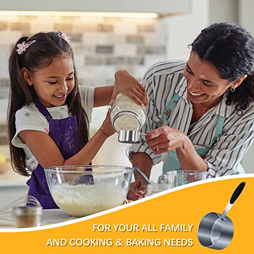 2PCS 1cup(237ml) Measuring Cup, Stainless Steel Measure Scoop - size: 1cup