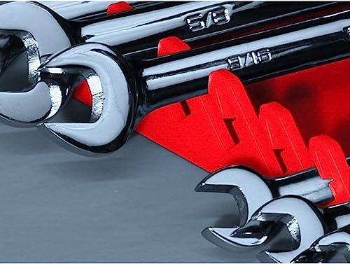 Ernst Manufacturing 8540 2-Pack of Wrench Grippers - Securely Holds 30 Wrenches, Portable Wrench Organization, Forward/Reverse Holder Pack, Includes 1 Black and 1 Red - color: Black & Red, style: 30 Tool