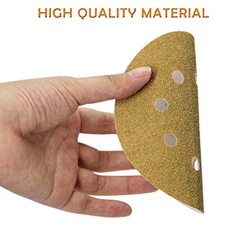 5-Inch 8-Hole Hook and Loop Sanding Discs, Orbital Sander Sandpaper Discs, 100 Pieces Round Sandpaper Set, 60 Grit - size: 60-Grit