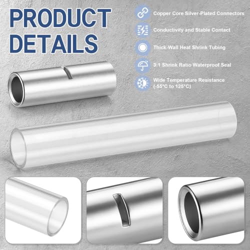 Tallew Well Pump Wire Submersible Pump Wiring Splice Kit with 3 Copper Connectors 10 Clear Heat Shrink Tubing Splice Kit for #10#12#14 Awg Waterproof Underground Burial and Extension Cord Repair