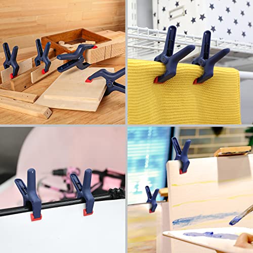 WORKPRO 8-Piece Bar Clamps, 4-Pack 4-1/2" Mini Bar Clamps & 4 Spring Clamps - color: Blue, size: 8-Pack 4-1/2" Bar Clamps and Spring Clamps