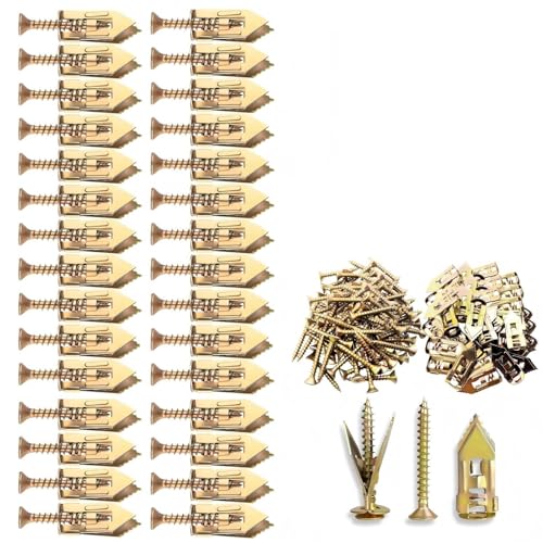 Expansion Screw Sleeve - Hammer Driver Anchor with Screw Nail-in Drywall Plaster Fixing Expansion Anchor Bolt (60)