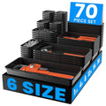 A-LUGEI【70】【6 Size】Tool Box Organizer Tray Divider Set, 【Black】 Desk Drawer Organizer, Garage Organization and Storage Toolbox Accessories Rolling Tool Chest Cart Cabinet WorkBench Small Part - size: 70pcs-6 Size