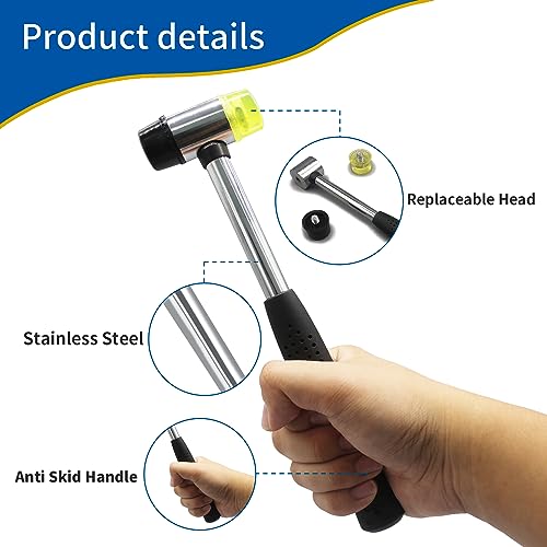 Rubber Hammer-25mm Small Rubber Mallet Soft Plastic Mini Mallet with Ergonomic Grip for Jewelry Making DIY Leathering Crafts Woodworking - size: 25mm Soft Hammer