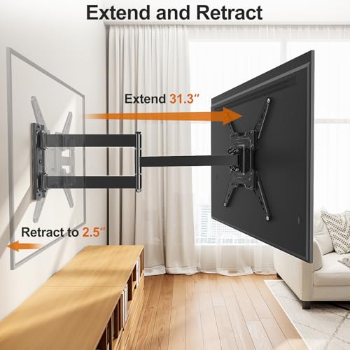 ELIVED 31.3in Long Arm TV Mount for 32-65" TVs, Max VESA 400x400, 99 lbs. - size: Long Arm: 31.3" TV: 32-65"