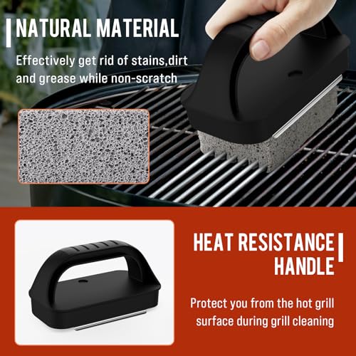 AWEASROY Griddle Cleaning Kit for Blackstone, Flat Top Grill Cleaning Kit with Grill Stone, Griddle Scraper & Griddle Brush Easy to Remove Stain