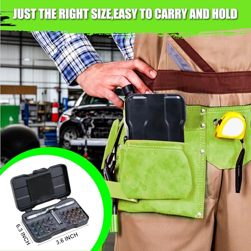 SUNHZMCKP 24 in 1 Magnetic Ratchet Screwdriver Set with Detachable T Handle | HRC60+ S2 steel bits, anti-slip precise tip; 58-tooth reversible ratchet T-handle, extendable rod slots work as nut wrench