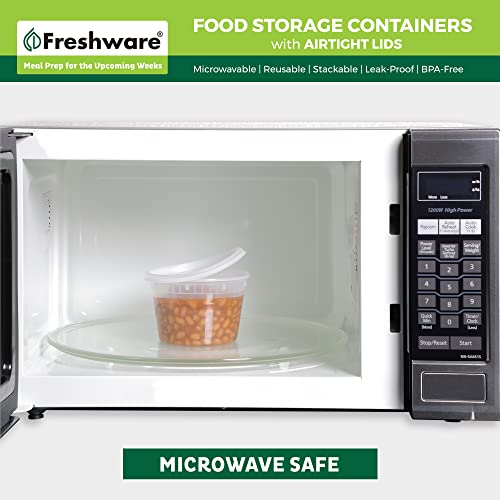 Freshware [60 Count] 8, 16, 32 oz, 20 sets each size Food Storage Containers with Lids,Plastic Deli Containers, Meal Prep Containers, Microwave and Freezer Safe,Stackable, Leakproof, BPA Free, Clear - color: Clear, size: 8, 16, 32 oz - 60 Set