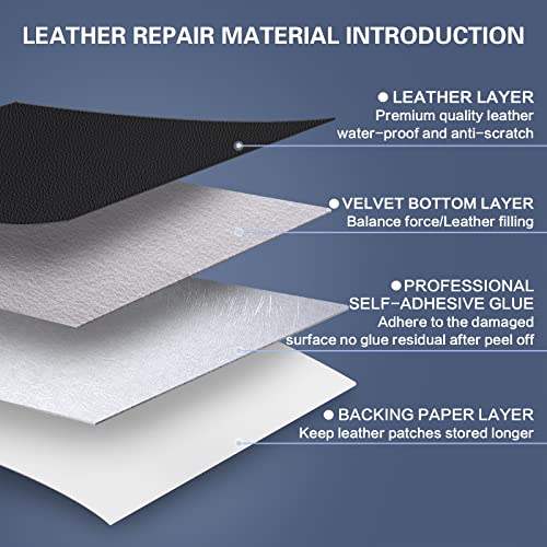 Leather Repair Tape, Self Adhesive Leather Repair Patch Kit Black - color: Black, size: 16x 63inch