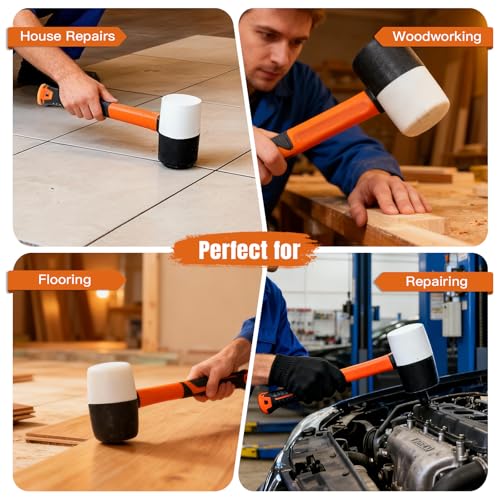 4 Piece Rubber Mallet Set 8/16/24/32 oz Soft Face Hammer - size: 4 Set