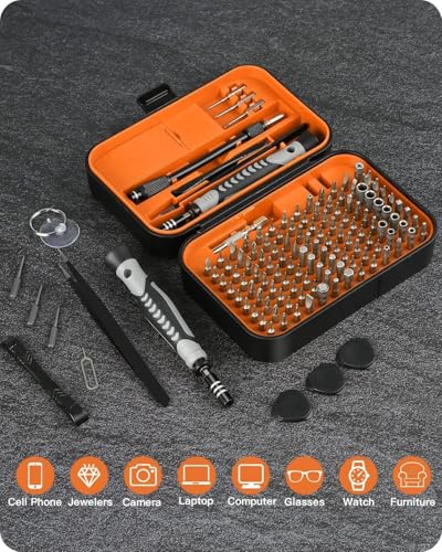 Precision Screwdriver Set, 130 in 1 Mini Screwdriver Set Tool - color: Orange, size: 130