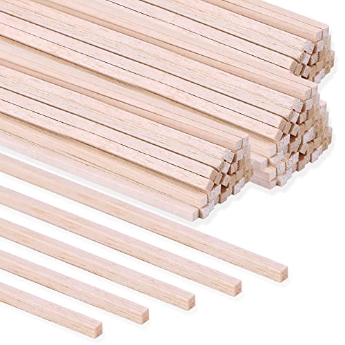 280Pcs Balsa Wood Sticks 1/8 x 1/8 x 12 inch Wood Strip Square Wooden Dowel - color: 12” X 1/8” X 1/8” 280Pcs