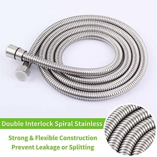 Angle Simple Replacement Handheld Shower Hose 79", 1/2" IPS, Brushed Nickel - color: Brushed Steel, size: 79 Inch