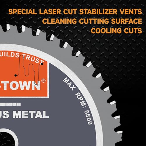 TWIN-TOWN 6-1/2-Inch 48 Teeth Dry Cut Steel and Ferrous Metal Cermet Saw Blade with 5/8-Inch Arbor - size: 6-1/2" 48T medium steel