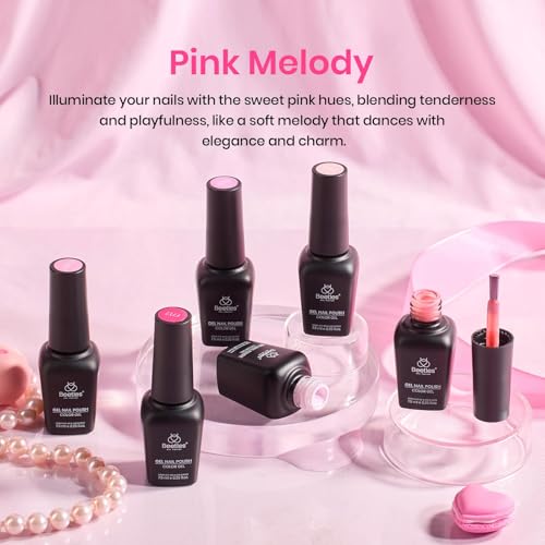 Beetles Pink Gel Polish Set, Pink Melody, 6 Colors Gel Nail Polish Set - color: A - Creme | Pink Melody