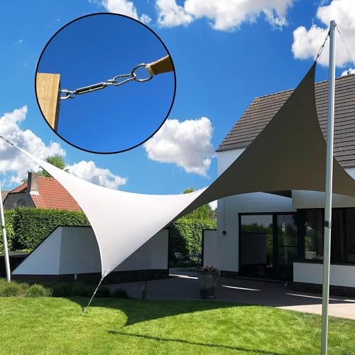 YOFIT 44 Pcs Shade Sail Hardware Kit 6 Inch Outdoor Sun Sail Accessories | 304 Stainless Steel Turnbuckles & Brackets for Triangle/Rectangle Sails, Patio Canopy Installation Hardware Set - size: 6 inch 44 pcs