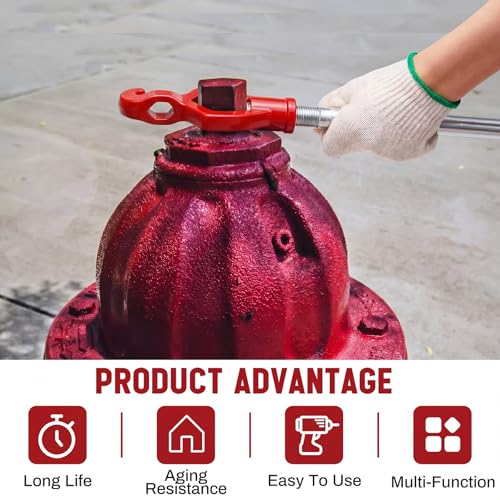 Tandefio 1 Pcs Fire Hydrant Wrench, 1-1/2" to 3", Red - color: Red, size: 1-1/2" to 3"