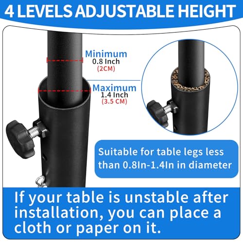 VinBee Folding Table Leg Extenders,Folding Table Risers,4-Levels Height Adjustable Risers for DIY & Office,Dining,Standing Desk 4 Pack (17.3 inch) - size: 17.3 inch(4 LEVELS)