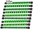 AMM 9-Piece Socket Organizer, 1/2 inch, 3/8 inch and 1/4 inch Drive ABS Tools-Green Socket Holder,Heavy Duty Socket Racks, Premium Quality Socket Clip Rail Holder,The Best Tool Trays in The Garage - color: Green, size: 9PC