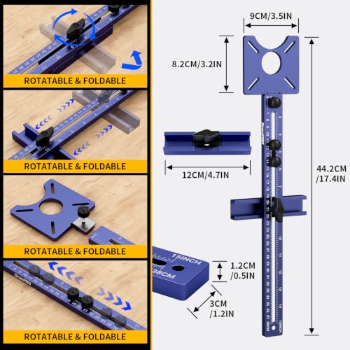 GRENPRO 4-in-1 Router Circle Cutting Jig for Trim Routers Sled Templates - color: Violet Blue